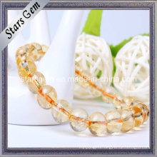 Various Size Natural Citrine Beads Bracelet